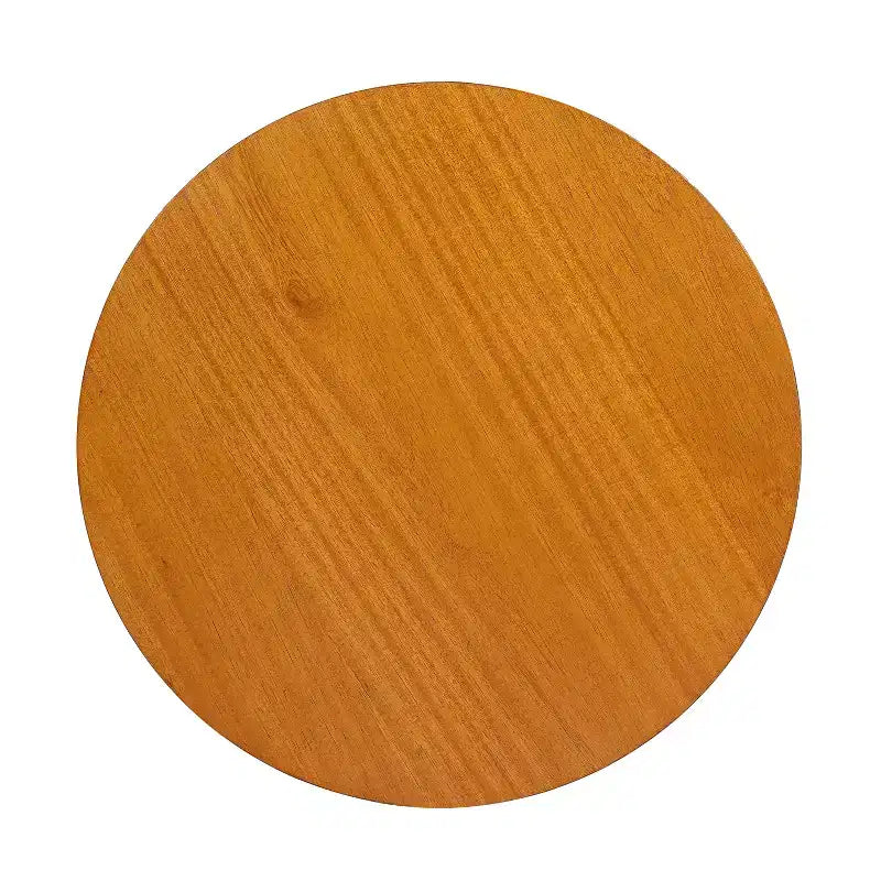 Round Rattan Side Table Rubber Solid Wood Accent Table, 15.7 End Table - ModernLuxe