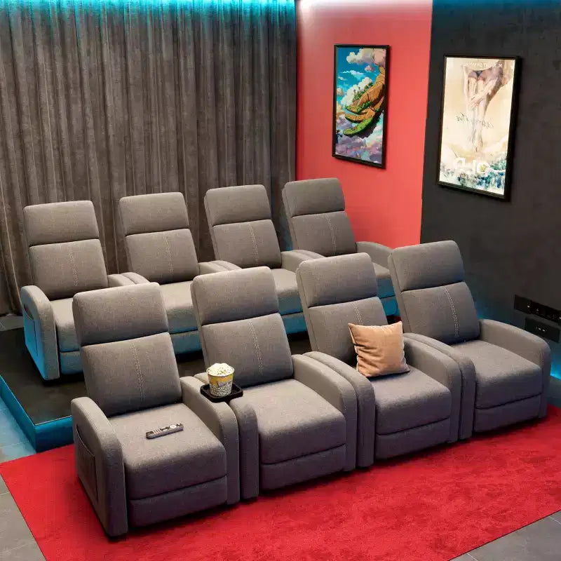 Linen Fabric Manual Recliner Chair, with High Backrest, Thick Cushion, Adjustable Push Back, Lazy Lounge Chair for Living Room, Home Theater, Bedroom
