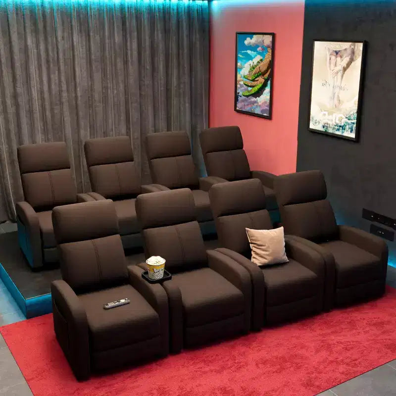 Linen Fabric Manual Recliner Chair, with High Backrest, Thick Cushion, Adjustable Push Back, Lazy Lounge Chair for Living Room, Home Theater, Bedroom