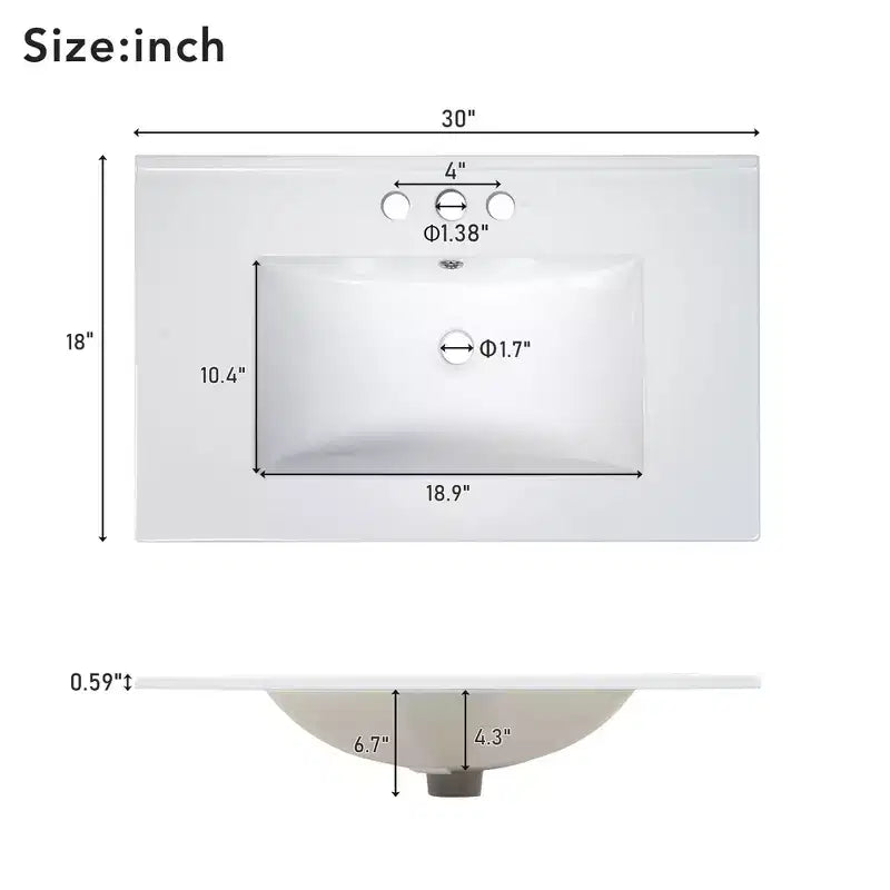 30 Small Bathroom Vanity Sink Combo with Storage , Bathroom Floor Cabinet with Drawers for Small Space, Green