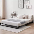 Metal platform, queen-size bed frame, springless, easy assembly with sturdy steel plate support