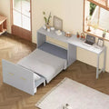 Whisen Twin Size Murphy Cabinet Bed Frame, Murphy Chest Dresser Bed with Adjustable Position Desk, Foldable Cushion