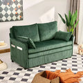 3-in-1 Corduroy Convertible Sofa Bed with USB and Side Pocket Storage, Twin Pull Out Sleeper Couch for Guest Room or Apartment - Panipeachy