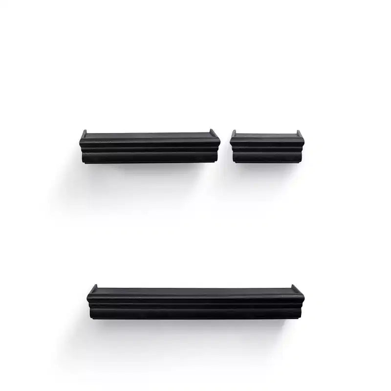 17.9 Brown Floating Shelf C invisible-bracket wood wall mount, perfect bathroom/bedroom/kitchen dcor or book/plant display, easy install.