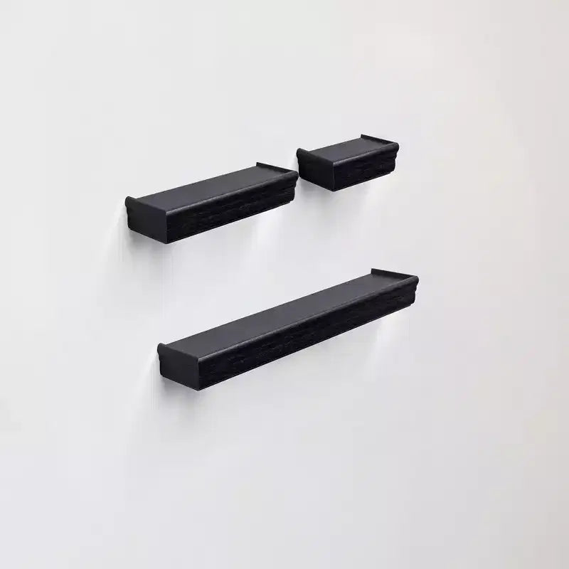 17.9 Brown Floating Shelf C invisible-bracket wood wall mount, perfect bathroom/bedroom/kitchen dcor or book/plant display, easy install.