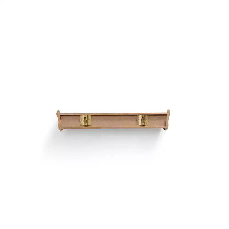 17.9 Brown Floating Shelf C invisible-bracket wood wall mount, perfect bathroom/bedroom/kitchen dcor or book/plant display, easy install.