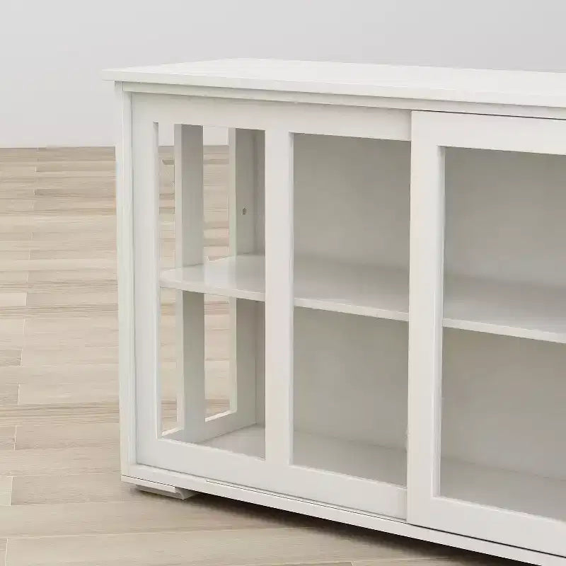 TUYOHW Kitchen Buffet Server Cabinet,Cupboard with Sliding Glass Doors,2-Tier Adjustable Shelf,Sideboard Cabinet for Kitchen,Dining Room,Living Room