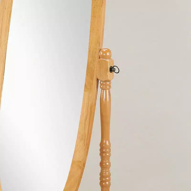 TUYOHW Anna Style Decorative Full Length Mirror for Bedroom,Dressing Room,Traditional Standing Full Cheval Mirror with Wood Frame,Oak