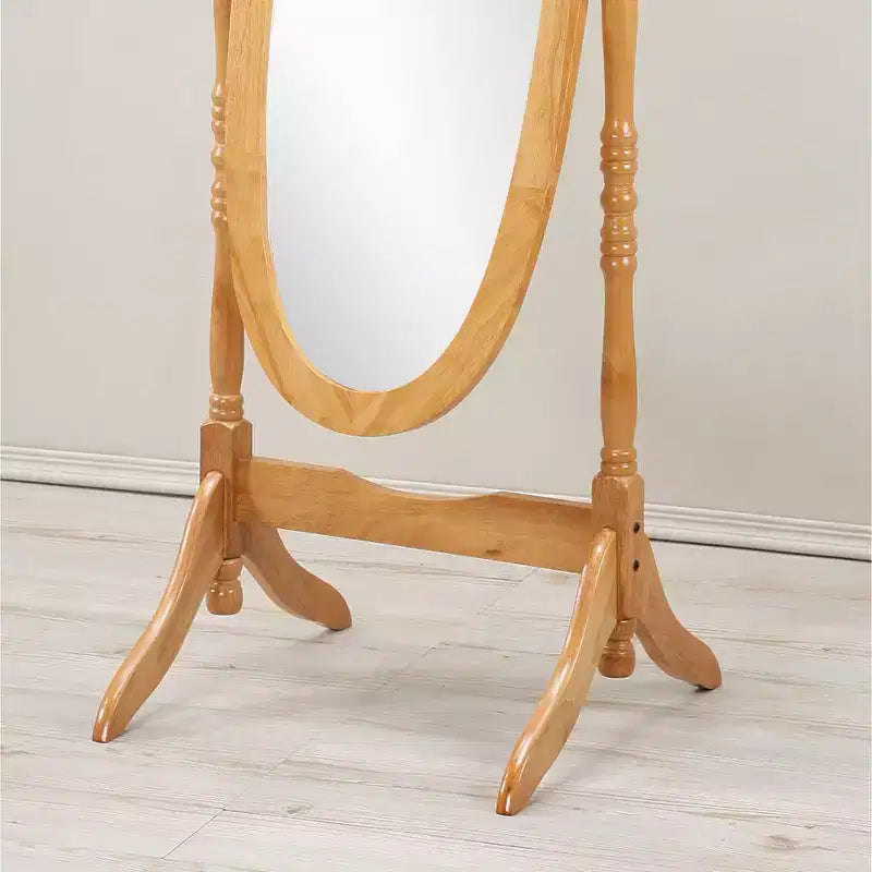 TUYOHW Anna Style Decorative Full Length Mirror for Bedroom,Dressing Room,Traditional Standing Full Cheval Mirror with Wood Frame,Oak
