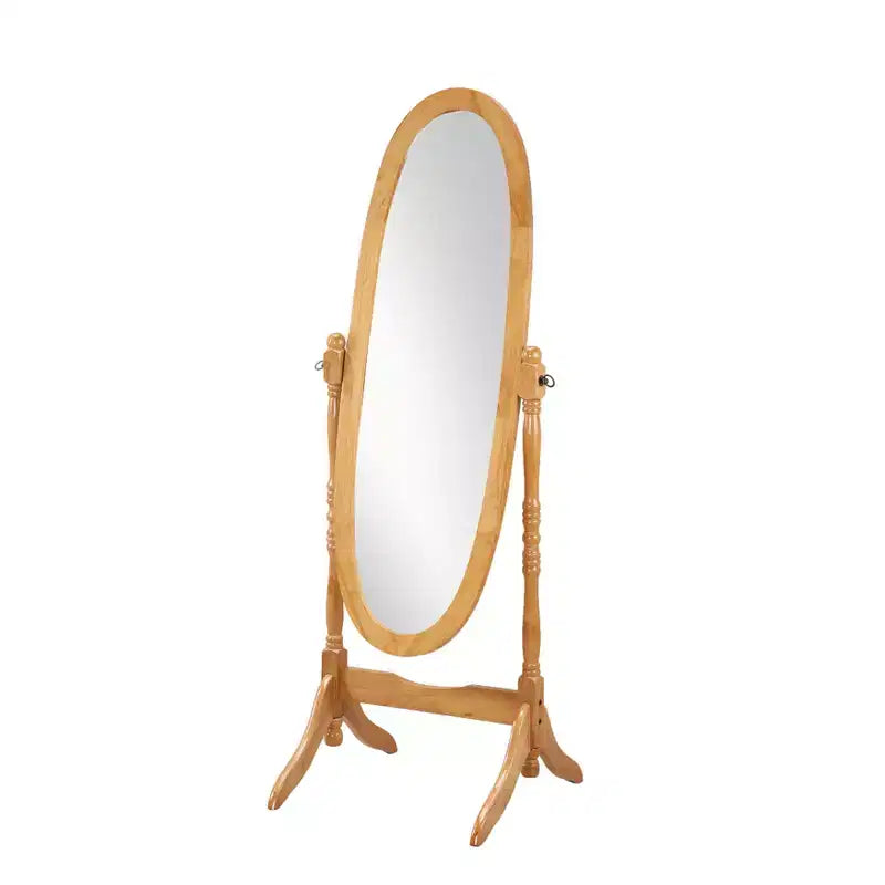 TUYOHW Anna Style Decorative Full Length Mirror for Bedroom,Dressing Room,Traditional Standing Full Cheval Mirror with Wood Frame,Oak