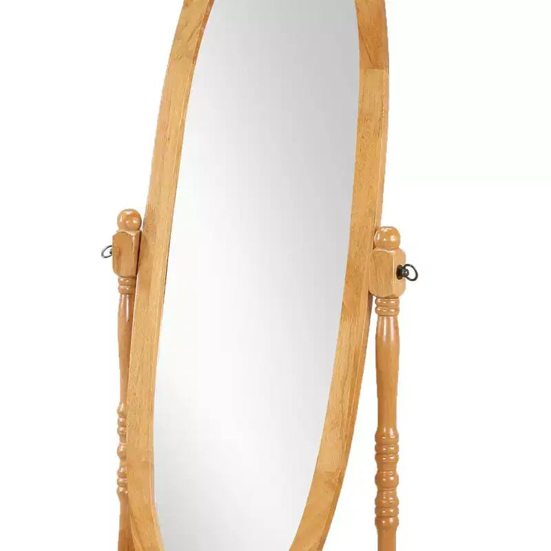 TUYOHW Anna Style Decorative Full Length Mirror for Bedroom,Dressing Room,Traditional Standing Full Cheval Mirror with Wood Frame,Oak