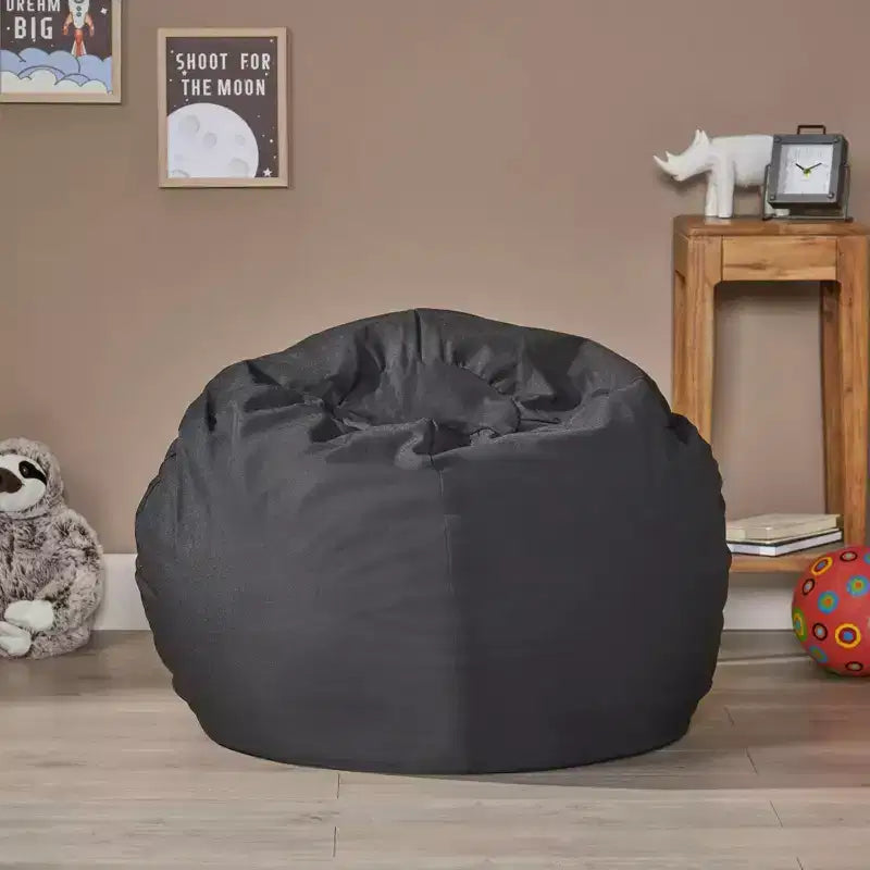TUYOHW Round Bean Bag Chair for Adults, High-Density Foam Floor Chair for Firm Support, Modern Lazy Sofa Chair for Living Room