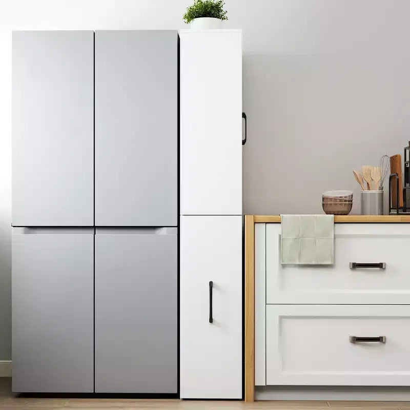 70.87in Display Storage Cabinet with 4-Tier Multi-functional Pull-out Shelf & 2 Glass Doors, Modern Wood Kitchen Pantry for Living Room Dinning Room