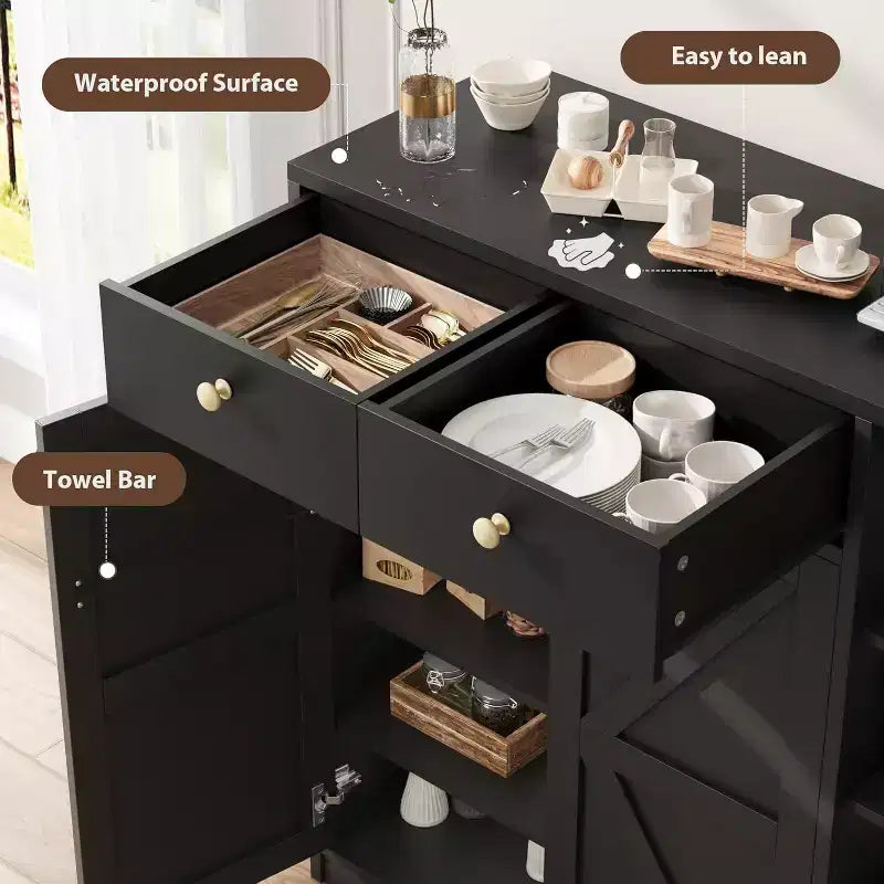 Shoe Storage Cabinet with Doors and Drawers, 42'' Tall Modern Shoe Cabinet with Adjustable Shelves and Stable Base, 4-Tier Shoes Cabinet