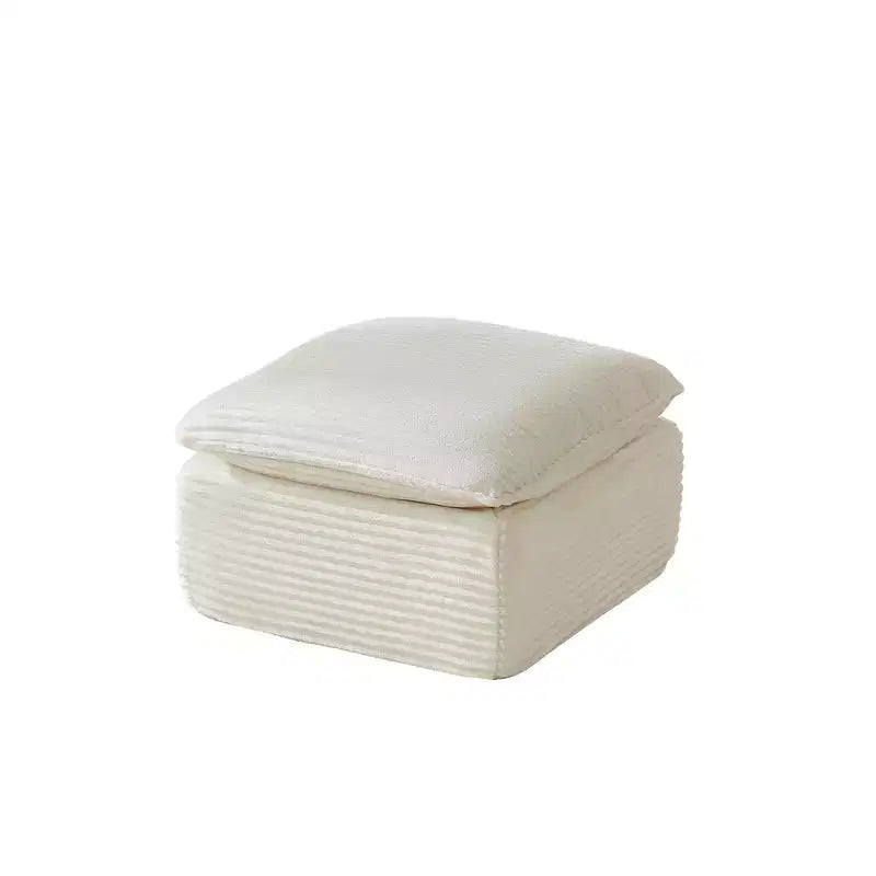 TUYOHW Modern Cloud-Like Modular Ottoman for Sectional Sofas,Plush Corduroy Fabric Footrest Ottoman with High Density Sponge Padding