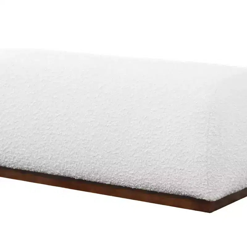 TUYOHW 47.2 Aesthetic Design Fluffy Boulce Ottoman Bench,Mid-Century Modern Living Room Accent Ottoman,End of Bed Ottoman Bench,Ivory