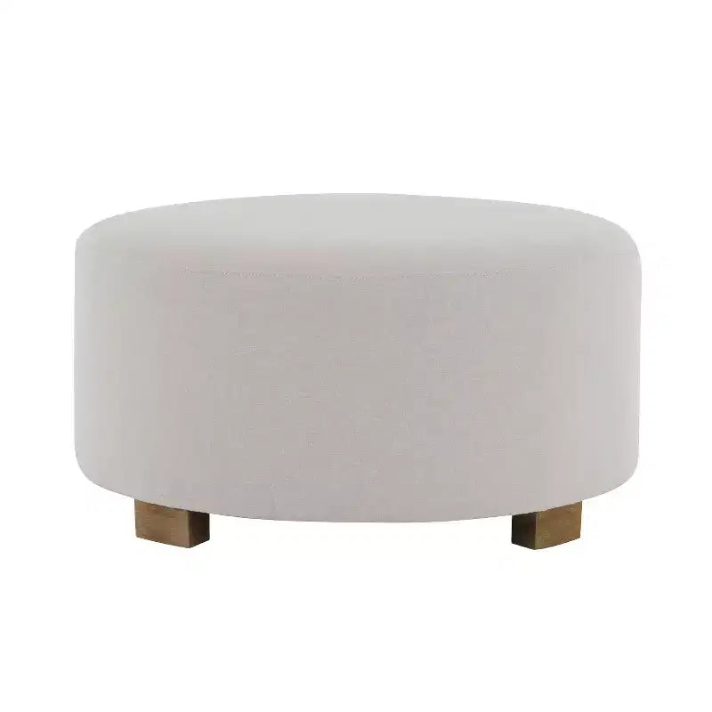 TUYOHW 30.5Dia Round Footstool Ottoman with Rubberwood Legs,Modern Minimalist Footrest Ottoman with Anti-Slip Pads,Home Decor
