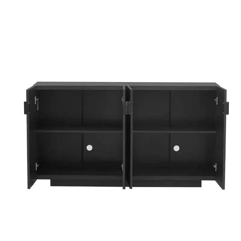 59.8'' Sideboard Cabinet with 4 Wavy Doors & Adjustable Shelves. Console Table for Entryway. Living Room. Dining Room. Kitchen