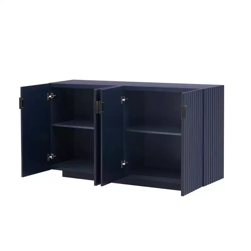 59.8'' Sideboard Cabinet with 4 Wavy Doors & Adjustable Shelves. Console Table for Entryway. Living Room. Dining Room. Kitchen