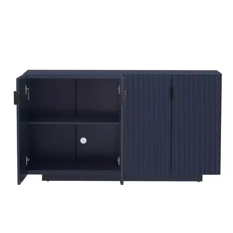59.8'' Sideboard Cabinet with 4 Wavy Doors & Adjustable Shelves. Console Table for Entryway. Living Room. Dining Room. Kitchen