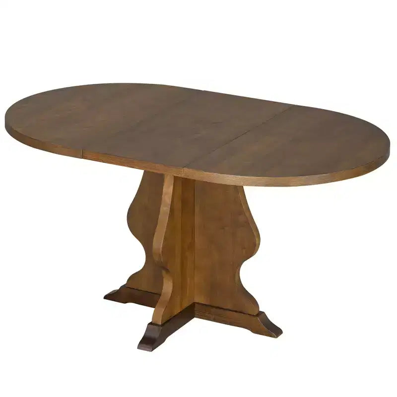 GDFStudio Mandy Farmhouse 5-Piece Extendable Dining Table Set with Upholstered Chairs