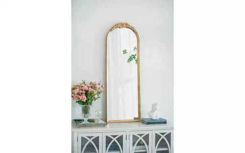 19 x 56 Inch Wood Floor Mirror Full Length Design