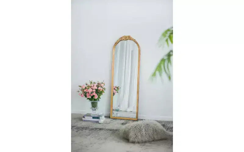 19 x 56 Inch Wood Floor Mirror Full Length Design