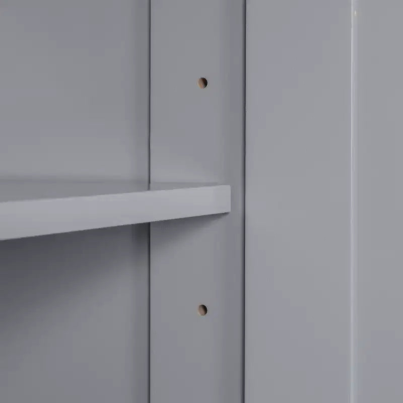 GDFStudio Nolan Modern Wood Tall Bathroom Storage Cabinet with Tilt-Out Laundry Hamper, Double-Door Cabinet, Upper Shelves and Drawer