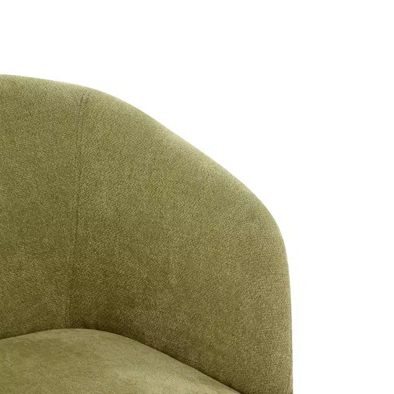 Modern Accent Chair with Round Back and Wooden Legs, Soft Fabric Upholstery, for Living Room or Office