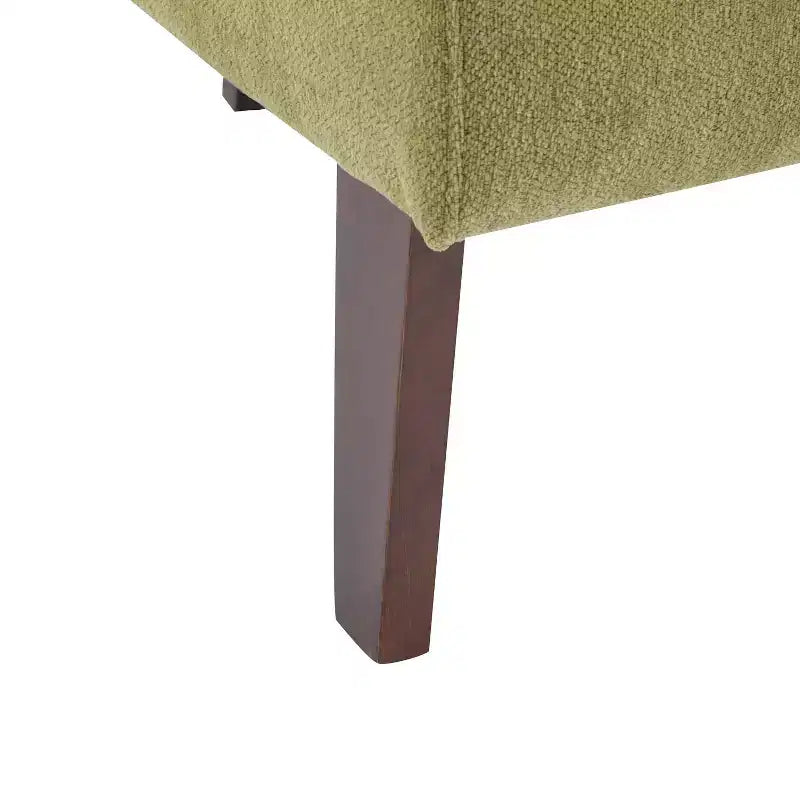 Modern Accent Chair with Round Back and Wooden Legs, Soft Fabric Upholstery, for Living Room or Office