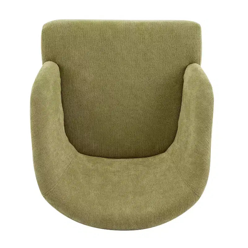 Modern Accent Chair with Round Back and Wooden Legs, Soft Fabric Upholstery, for Living Room or Office