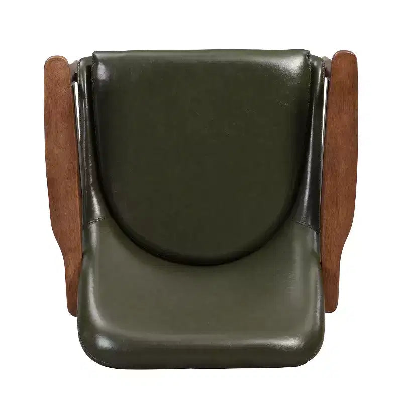 29.2-Inch Mid-Century Faux Leather Accent Chair with Brass-Tipped Legs, for Living Room or Office