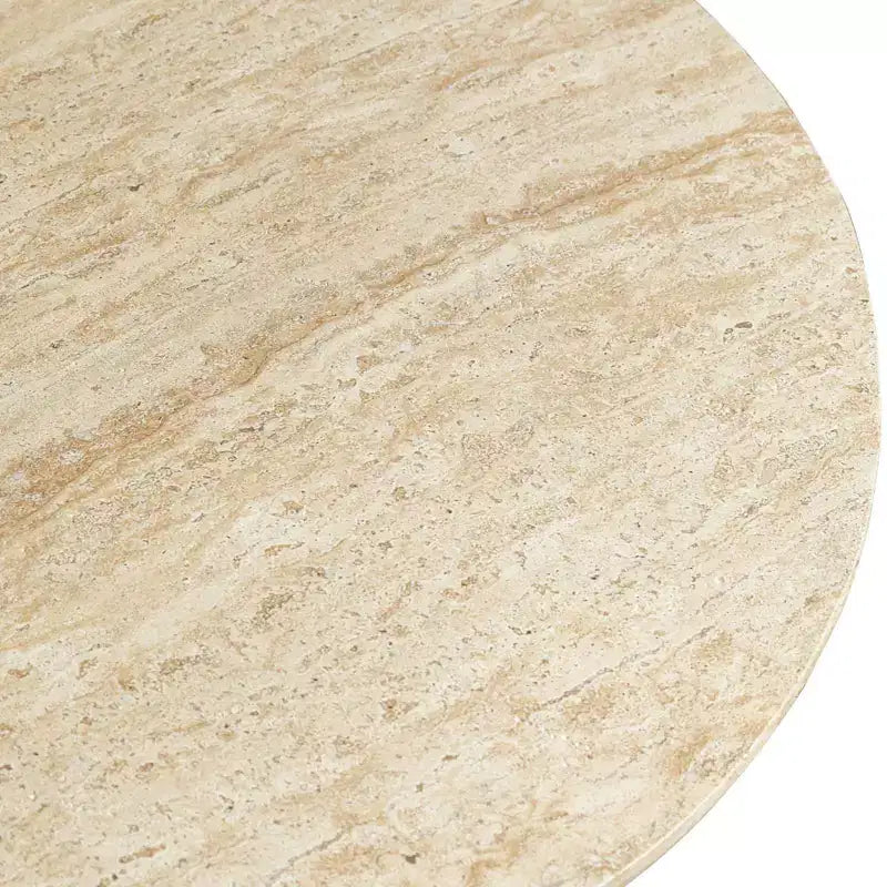LeisureMod Lunexa Round Coffee Table  Fiberstone Pedestal Accent Table for Indoor or Outdoor Use, Sculpted Design with Anti-Slip Foot Pads