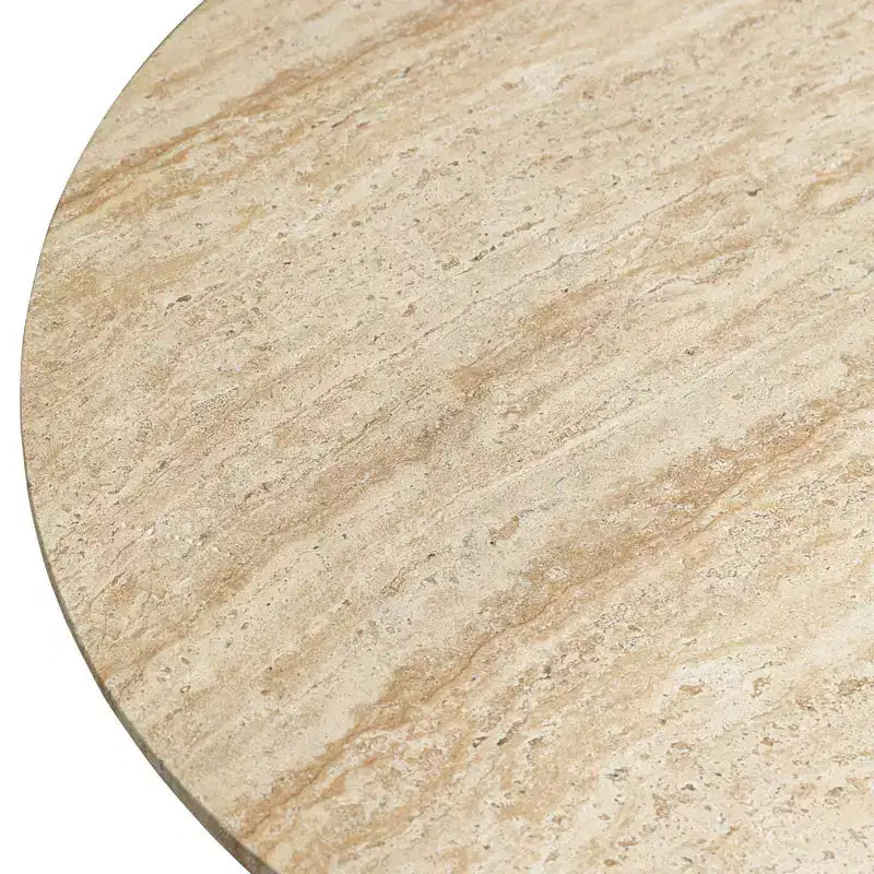 LeisureMod Lunexa Round Coffee Table  Fiberstone Pedestal Accent Table for Indoor or Outdoor Use, Sculpted Design with Anti-Slip Foot Pads