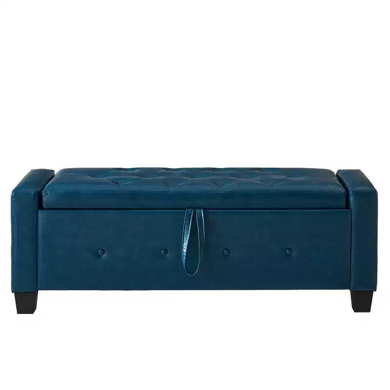 48 Modern PU Leather Storage Bench with Flip-Top, Entryway Bench with Storage for Living Room, Bedroom, or Entryway-Panipeachy