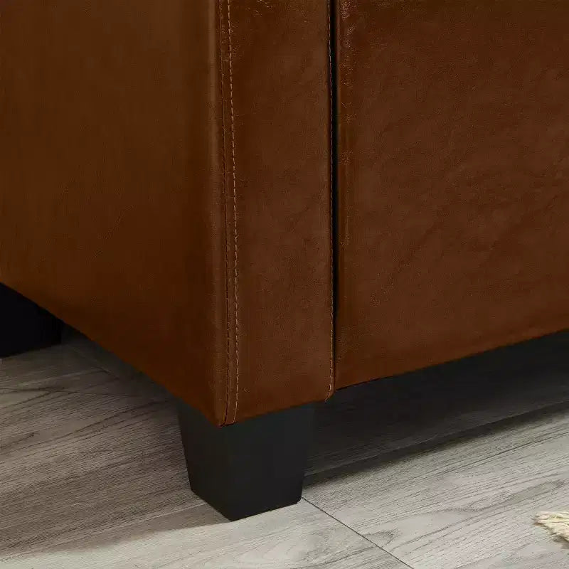 48 Modern PU Leather Storage Bench with Flip-Top, Entryway Bench with Storage for Living Room, Bedroom, or Entryway-Panipeachy