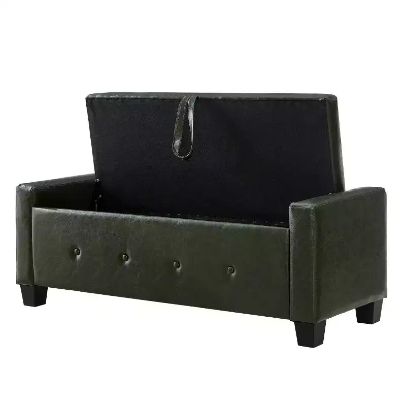 48 Modern PU Leather Storage Bench with Flip-Top, Entryway Bench with Storage for Living Room, Bedroom, or Entryway-Panipeachy
