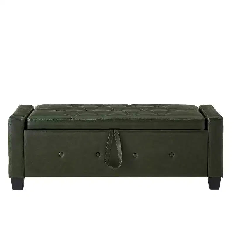 48 Modern PU Leather Storage Bench with Flip-Top, Entryway Bench with Storage for Living Room, Bedroom, or Entryway-Panipeachy