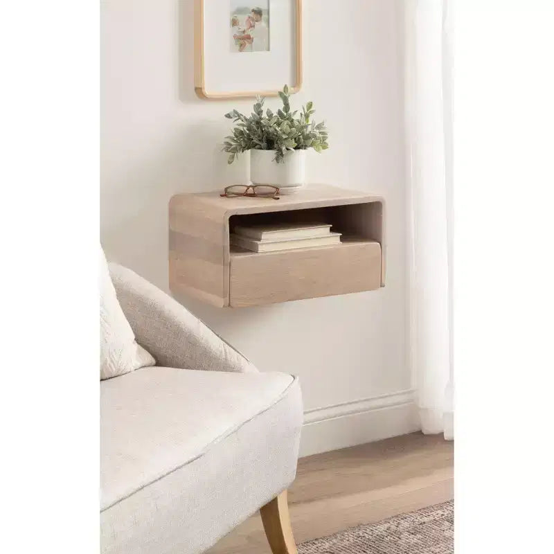 Kate and Laurel Kato Floating Side Table, 18x10x9, White