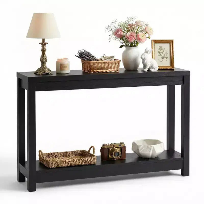 Besiost 47-In Console Table with Storage Shelf, Narrow Entryway Table Behind Sofa Table