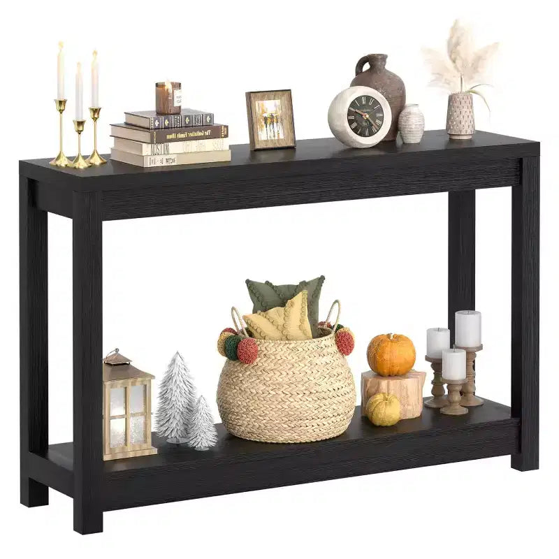 Besiost 47-In Console Table with Storage Shelf, Narrow Entryway Table Behind Sofa Table