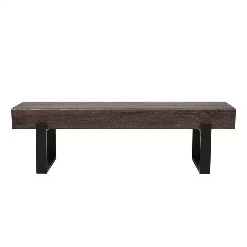 59 Farmhouse Dining Bench with MDF Top and Metal Legs for Multiple Uses