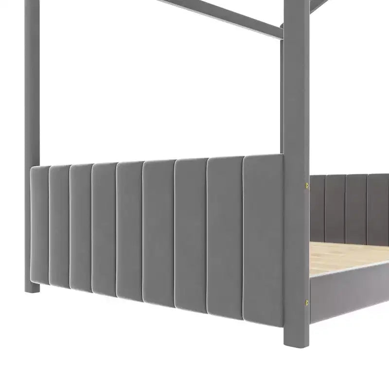 Luxystar Velvet House Bed for Kids' Room, Gray