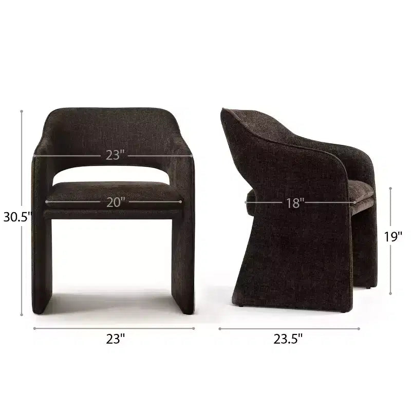 8-Piece Modern Dining Chairs, Fully Upholstered Fabric Kitchen Seating, Dining Room Chairs with Integrated Armrest and Leg Design-Panipeachy