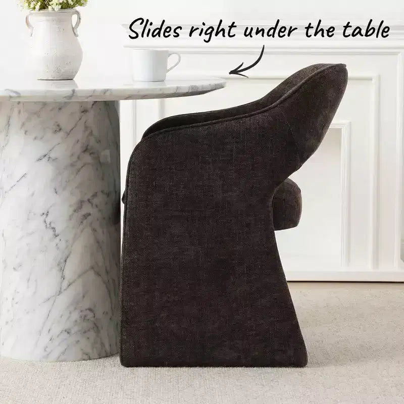 8-Piece Modern Dining Chairs, Fully Upholstered Fabric Kitchen Seating, Dining Room Chairs with Integrated Armrest and Leg Design-Panipeachy