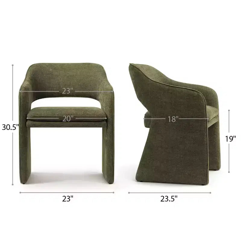 8-Piece Modern Dining Chairs, Fully Upholstered Fabric Kitchen Seating, Dining Room Chairs with Integrated Armrest and Leg Design-Panipeachy
