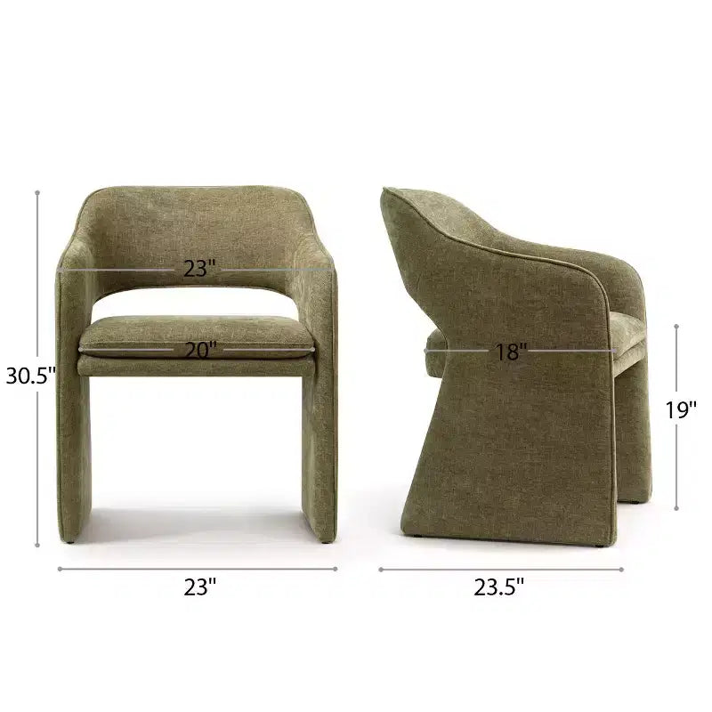 8-Piece Modern Dining Chairs, Fully Upholstered Fabric Kitchen Seating, Dining Room Chairs with Integrated Armrest and Leg Design-Panipeachy