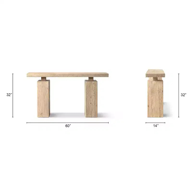 Jennifer Taylor Home Calder 45 Solid Reclaimed Elm Plinth Console Table