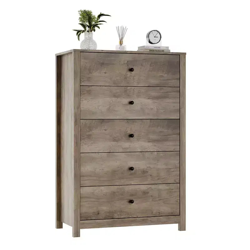 5-Drawer Wood Storage Dresser for Bedroom, Modern Simple Chest of Drawers with Deep Drawers for Living Room, Hallway, Entryway