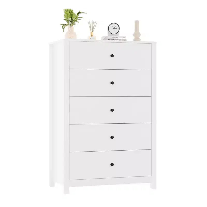 5-Drawer Wood Storage Dresser for Bedroom, Modern Simple Chest of Drawers with Deep Drawers for Living Room, Hallway, Entryway